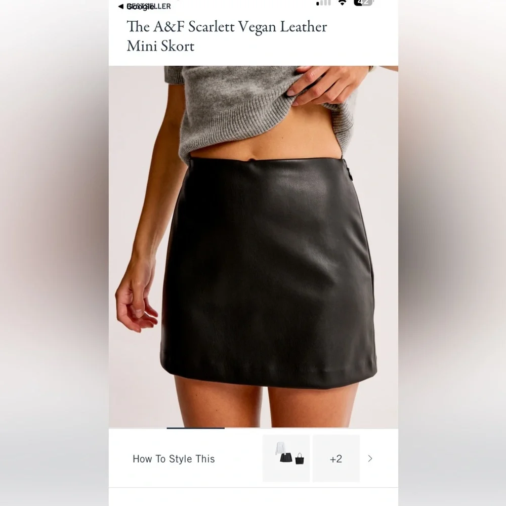 Abercrombie & Fitch Camel Leather Skort - Picture 7 of 8